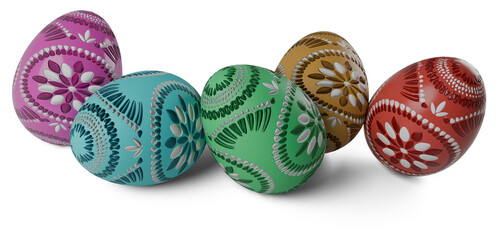 Easter Eggs with shadows on a transparent Background PNG
