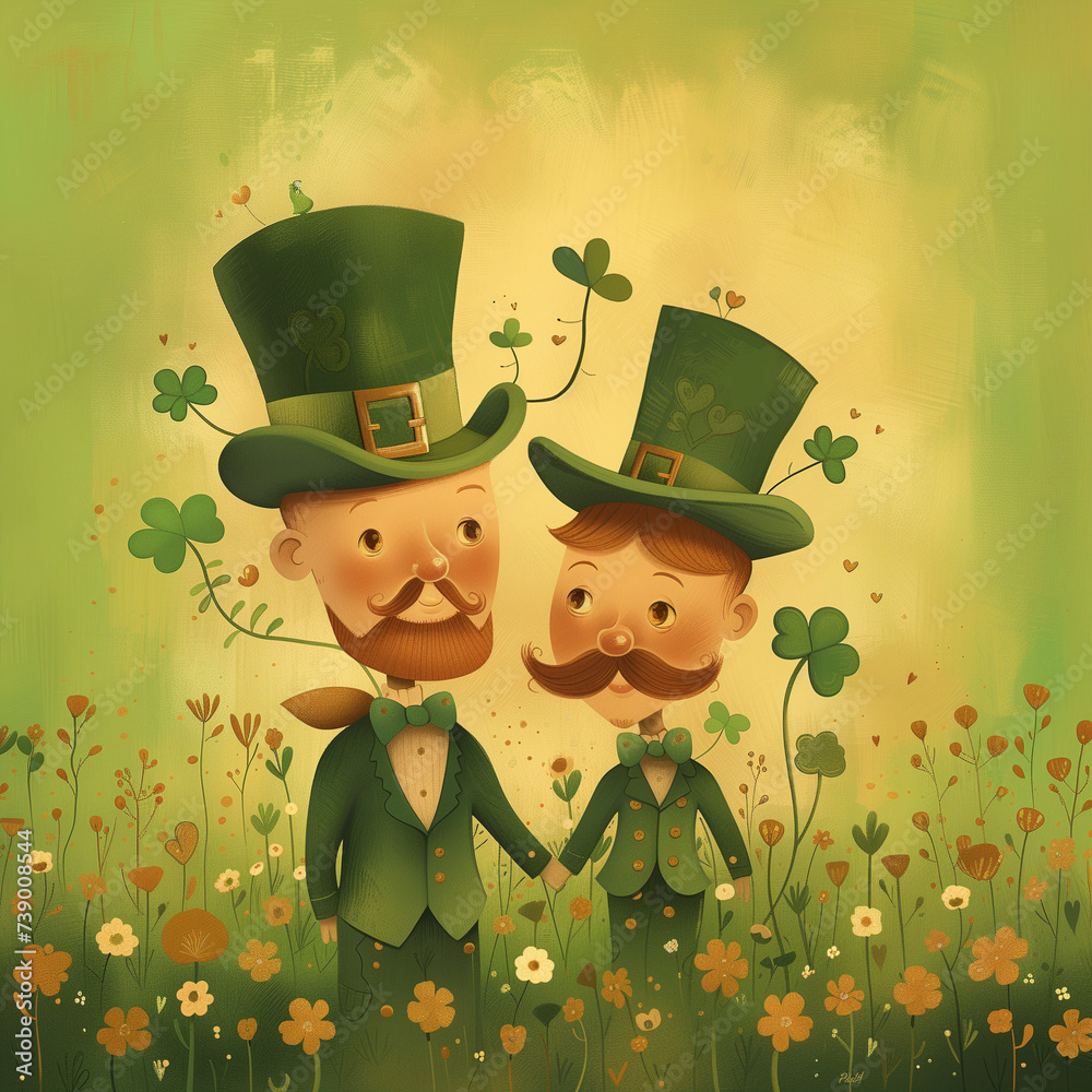 Wall mural the perfect st. patrick's day - two elf friends