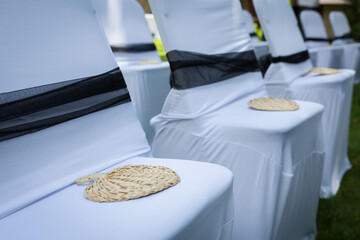 Chairs ready for a wedding ceremony