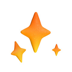 3D star sparkle emoji. Cute shiny star shaped object. Magic element. Cartoon creative design icon isolated on white background. 3D Rendering