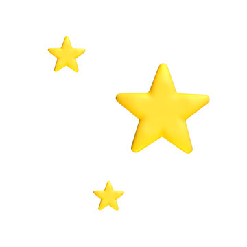 3D star sparkle emoji. Cute shiny star shaped object. Magic element. Cartoon creative design icon isolated on white background. 3D Rendering