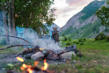 Camping in the countryside 
