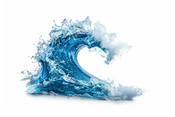 Majestic wave in the deep blue sea Isolated on white Capturing the power and beauty of nature