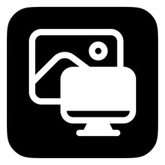 Editable workspace, computer, view, painting vector icon. Remote work, job, profession, freelance. Part of a big icon set family. Perfect for web and app interfaces, presentations, infographics, etc