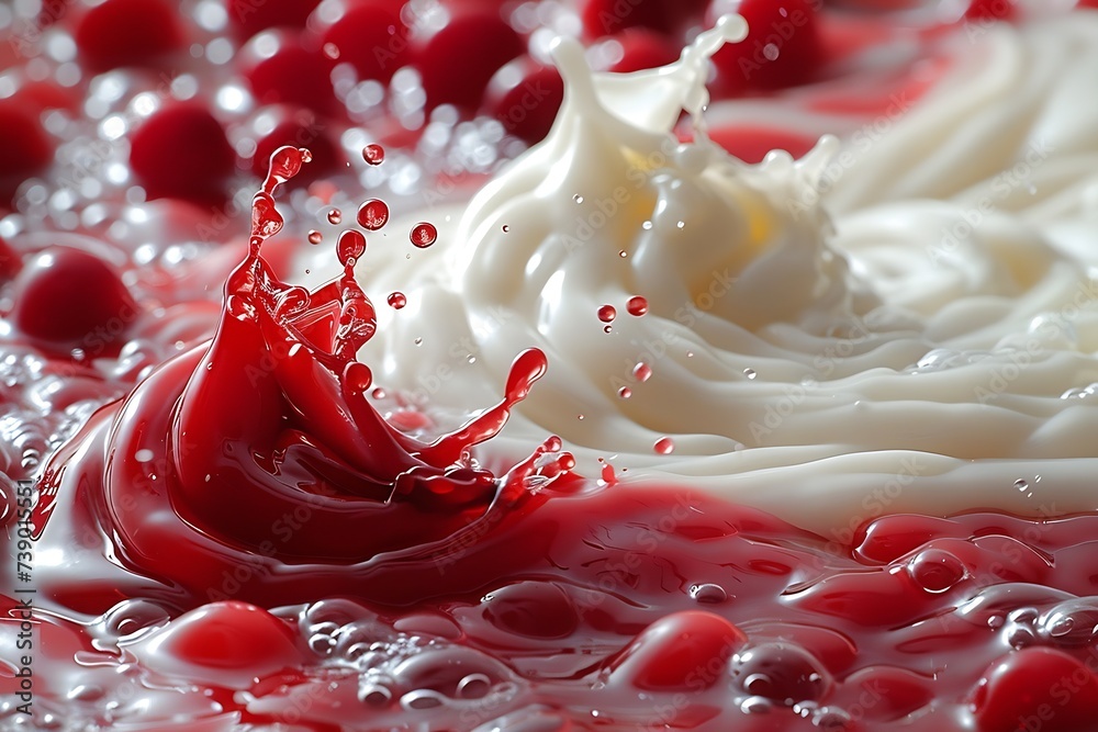 Poster generative ai : red and white wine splash diagonal