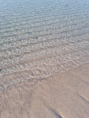 Sandy beach and clear sea water