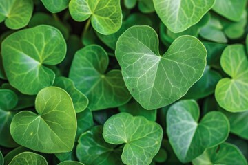 A detailed image of heart-shaped green leaves, symbolizing nature and health.