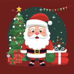 cute santa cluse cartoon vector on white background
