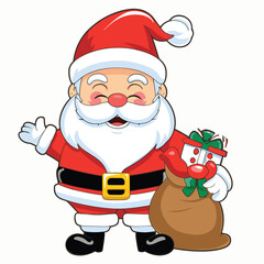 cute santa cluse cartoon vector on white background
