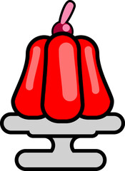 exxibition red jelly with cherry on top