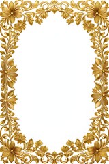 Luxury Gold Flower Frame Border Illustration