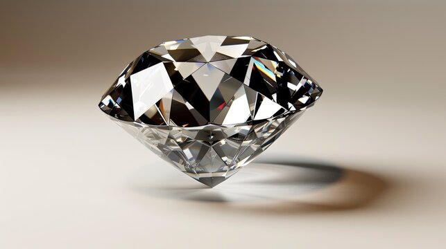 A crystalline 3D diamond sparkles with elegance and luxury.