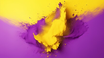 Vivid Yellow and Purple Powder Burst in High-Speed Motion Capture