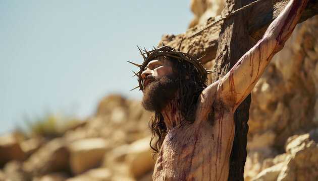 Image of the Crucifixion in Holy Week. Christ on the cross, on Good Friday	