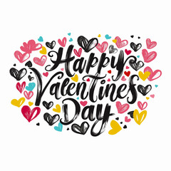 valentine day card with hearts