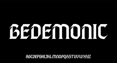 modern blackletter font alphabet vector typeface