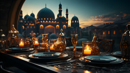 dishes on the table for Iftar