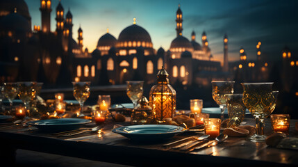 dishes on the table for Iftar