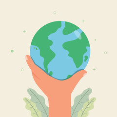 Save the earth. Hands holding planet earth for environment care. World environment and earth day concept.