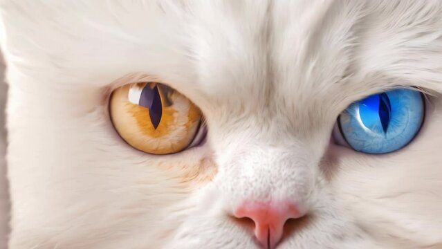 close-up of a cat. 4k video animation