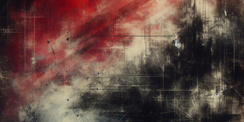 3D red gray techno abstract background overlap layer on dark space with rough decoration. Modern graphic design element cutout shape style concept for web banners, flyer, card, or brochure cover.