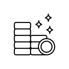 Coin outline icons, minimalist vector illustration ,simple transparent graphic element .Isolated on white background