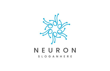Fototapeta na wymiar neuron logo vector icon illustration