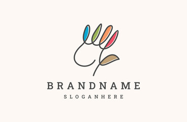 hand logo design illustration vector template