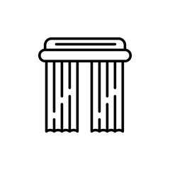 Curtain outline icons, minimalist vector illustration ,simple transparent graphic element .Isolated on white background
