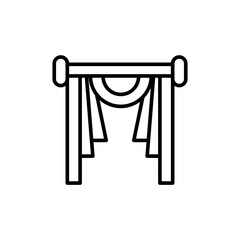 Curtain outline icons, minimalist vector illustration ,simple transparent graphic element .Isolated on white background