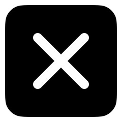 Obraz premium Vector cross multiply close remove mark icon. Black, white background. Perfect for app and web interfaces, infographics, presentations, marketing, etc.