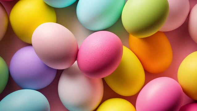 Multicolored Easter eggs. Easter background, banner, greetings card