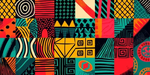 Papier Peint photo Style bohème Abstract african pattern, ethnic background, tribal traditonal texture pop art style, Creative design for textiles and merchandise printing