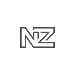 ZN, NZ, N AND Z Abstract initial monogram letter alphabet logo design