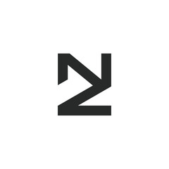 Alphabet letters Initials Monogram logo ZN, NZ, Z and N