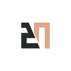 Alphabet letters Initials Monogram logo ZN, NZ, Z and N