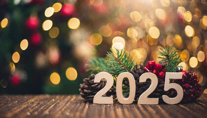 Happy New Year 2025 background, blank canvas for festive messages and designs