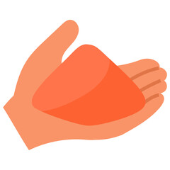 orange power in hand for holi festival