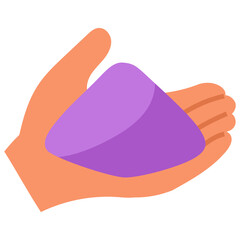 purple power in hand for holi festival