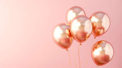 ラグジュアリーなローズゴールドの風船の背景