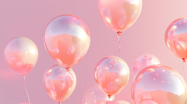 ラグジュアリーなローズゴールドの風船の背景