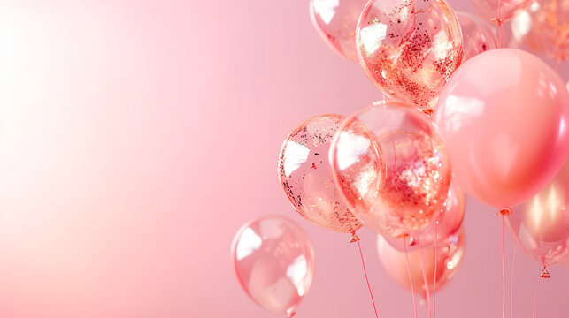 ラグジュアリーなローズゴールドの風船の背景