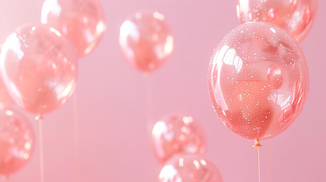 ラグジュアリーなローズゴールドの風船の背景 - Powered by Adobe
