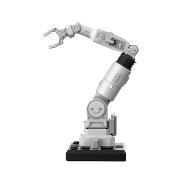 Ai robotic arm isolated on white background