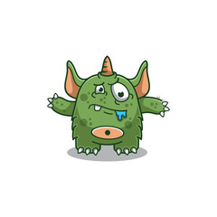 simple mascot logo monster character design