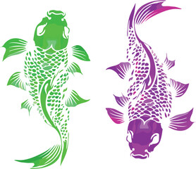 illustration of a fish Koi 010