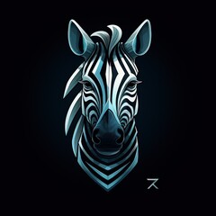 Fototapeta premium Zebra logo on black background