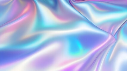 Obraz premium Holographic Iridescent fabric background. Shiny mother of pearl fabric, bright multi-colored fabric