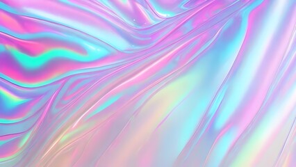 Obraz premium Holographic neon background ,Colorful psychedelic abstract. Pastel color waves for background
