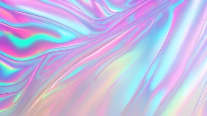 Holographic neon background ,Colorful psychedelic abstract. Pastel color waves for background